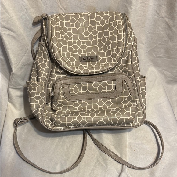 Multisac Handbags - MultiSac Taupe Geometric Print Backpack